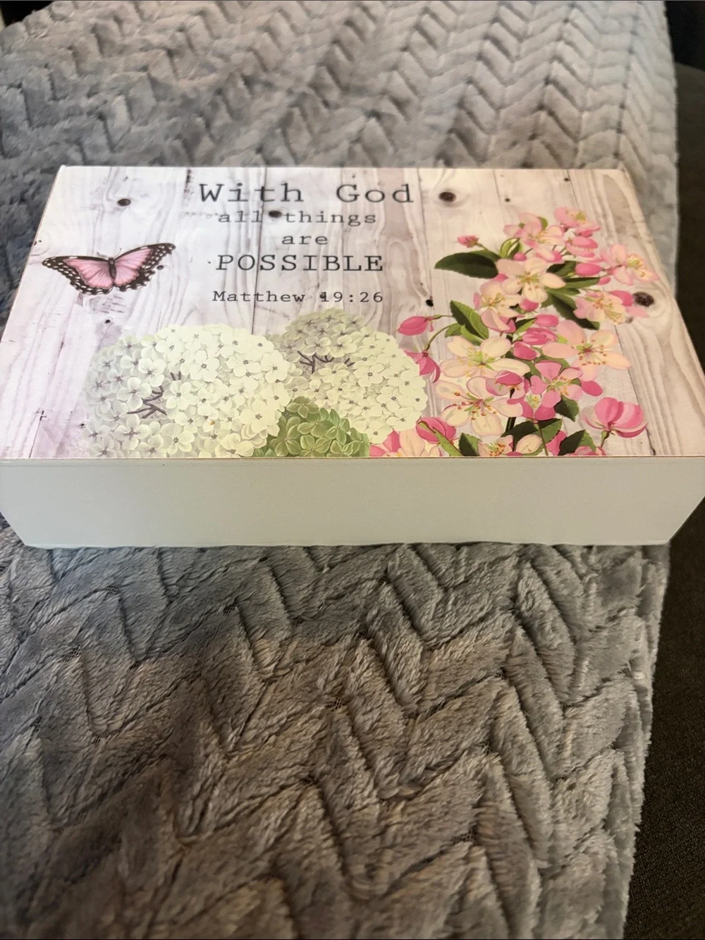 Inspirational Floral Wall Art Sign - Pink & Cream